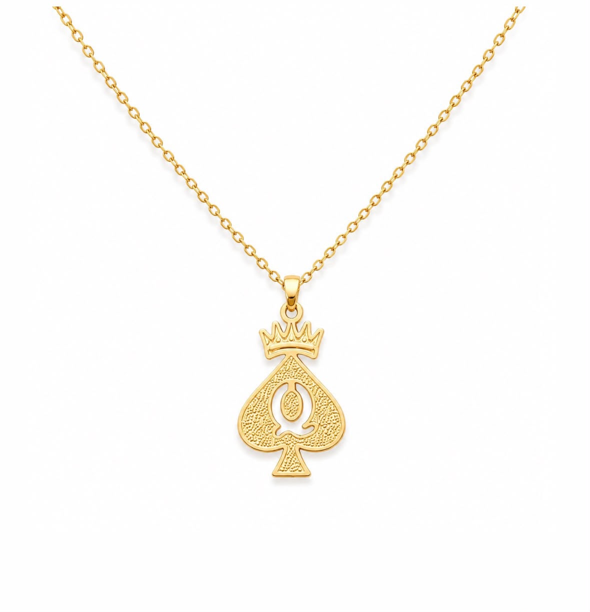 Colar dama com coroa banhado em ouro e prata