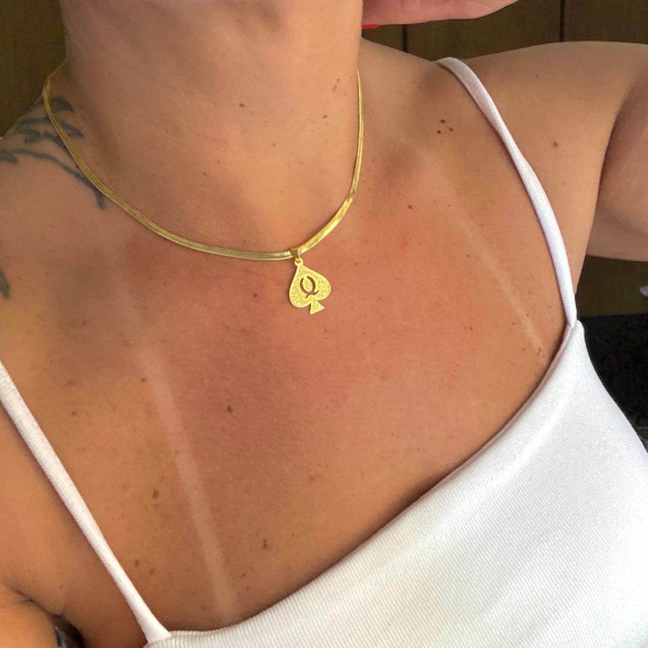 Colar Fita Dama de Espadas no banho em ouro ou prata - Imagem 2