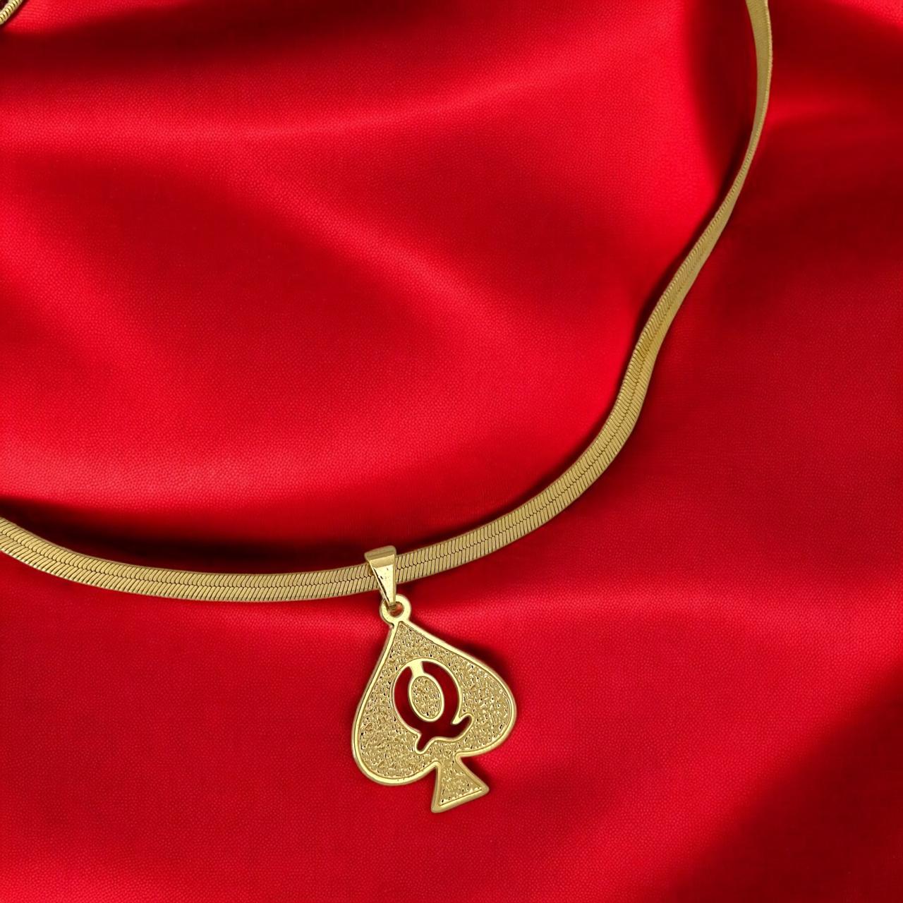 Colar Fita Dama de Espadas no banho em ouro ou prata - Imagem 4
