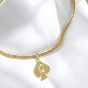Colar Fita Dama de Espadas no banho em ouro ou prata