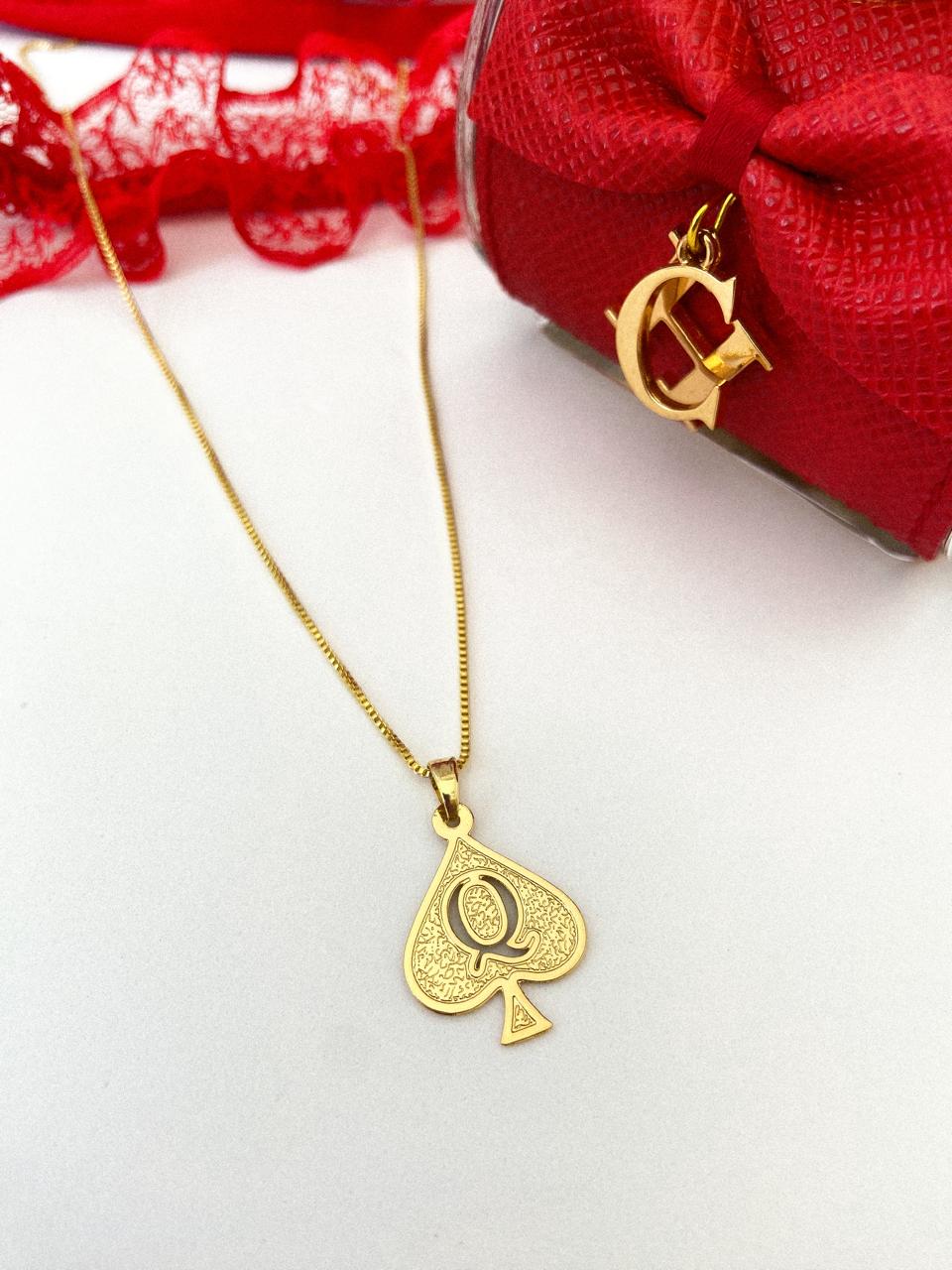 Colar Dama de Espadas no banho em ouro ou prata