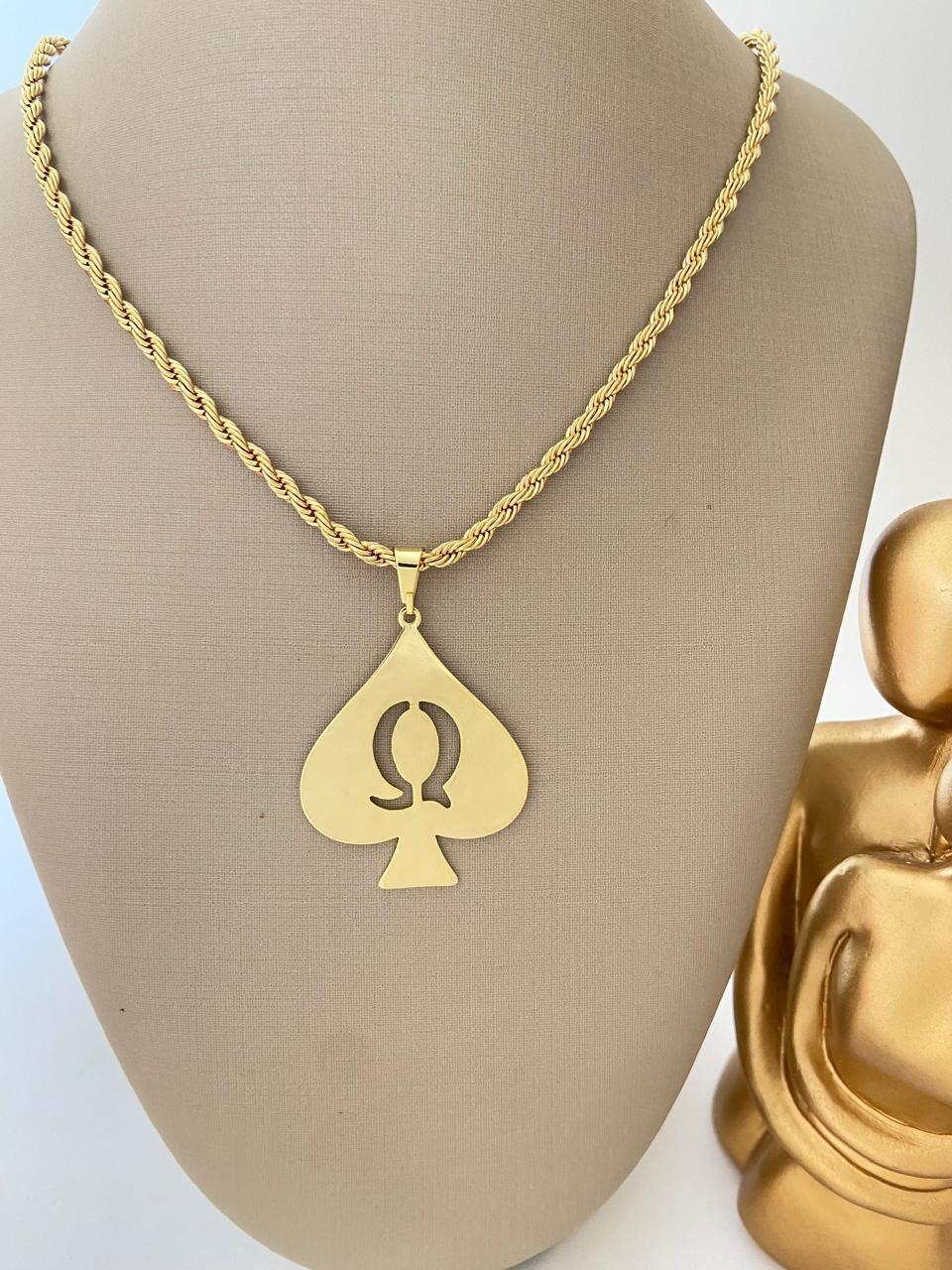 Colar Dama de Espadas Cordão Baiano no banho em ouro ou prata
